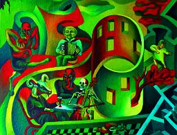 Evil Holiday, oil painting, 2009, 87 x 65