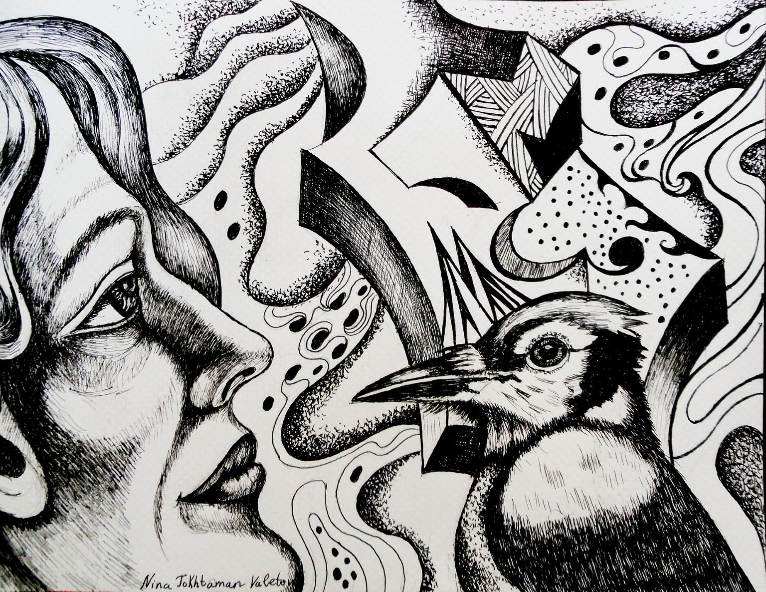 Bird Song, ink on paper, 2019, 30 x 23 cm.JPG