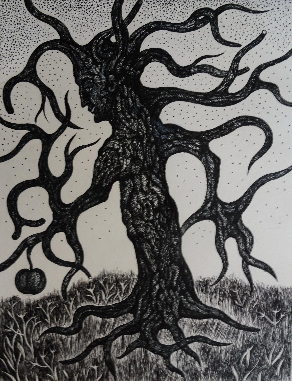 Old Apple Tree, ink on paper, 2019.JPG